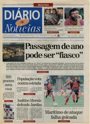 Edição do dia 4 Outubro 1999 da pubicação Diário de Notícias