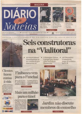 Edição do dia 6 Novembro 1999 da pubicação Diário de Notícias