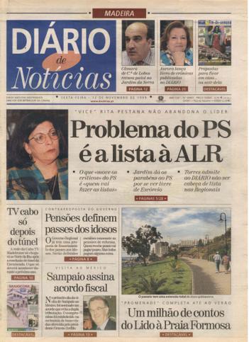 Edição do dia 12 Novembro 1999 da pubicação Diário de Notícias