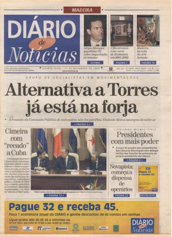 Edição do dia 17 Novembro 1999 da pubicação Diário de Notícias