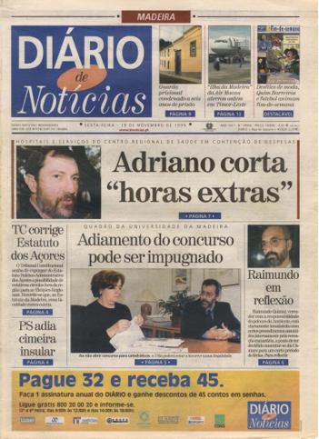 Edição do dia 19 Novembro 1999 da pubicação Diário de Notícias