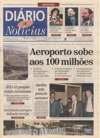 Edição do dia 25 Novembro 1999 da pubicação Diário de Notícias