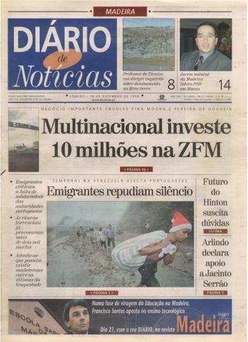 Edição do dia 18 Dezembro 1999 da pubicação Diário de Notícias