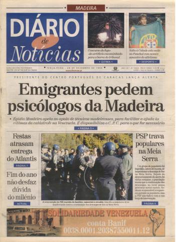 Edição do dia 28 Dezembro 1999 da pubicação Diário de Notícias