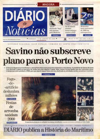 Edição do dia 2 Janeiro 2000 da pubicação Diário de Notícias