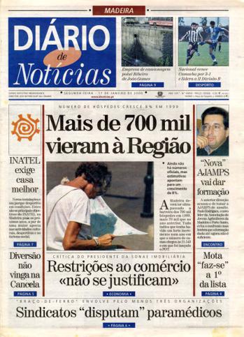 Edição do dia 17 Janeiro 2000 da pubicação Diário de Notícias