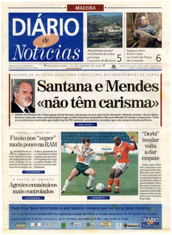 Edição do dia 31 Janeiro 2000 da pubicação Diário de Notícias