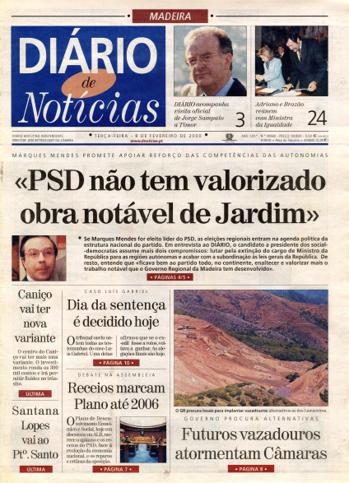 Edição do dia 8 Fevereiro 2000 da pubicação Diário de Notícias