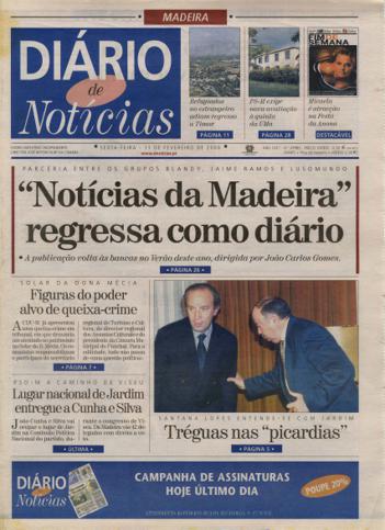 Edição do dia 11 Fevereiro 2000 da pubicação Diário de Notícias