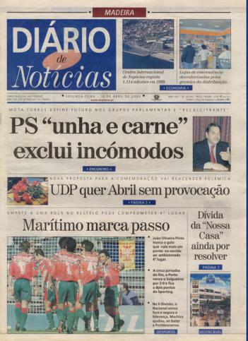 Edição do dia 10 Abril 2000 da pubicação Diário de Notícias