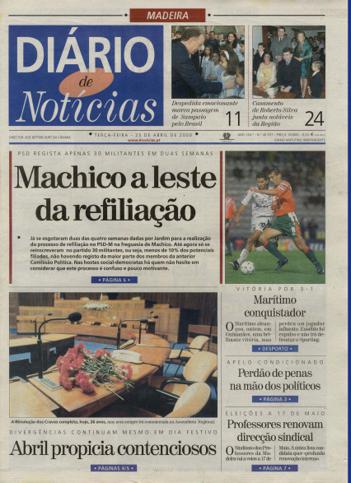 Edição do dia 25 Abril 2000 da pubicação Diário de Notícias