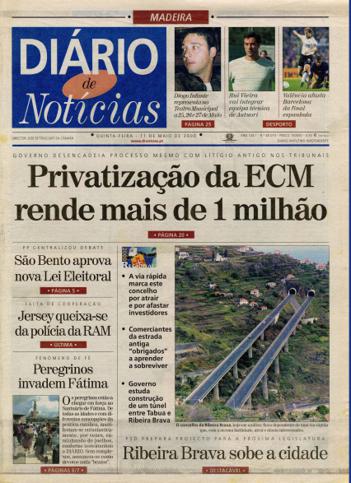 Edição do dia 11 Maio 2000 da pubicação Diário de Notícias