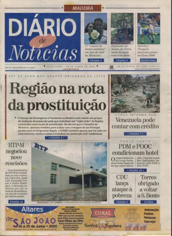 Edição do dia 16 Junho 2000 da pubicação Diário de Notícias