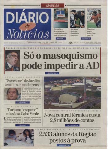 Edição do dia 19 Junho 2000 da pubicação Diário de Notícias