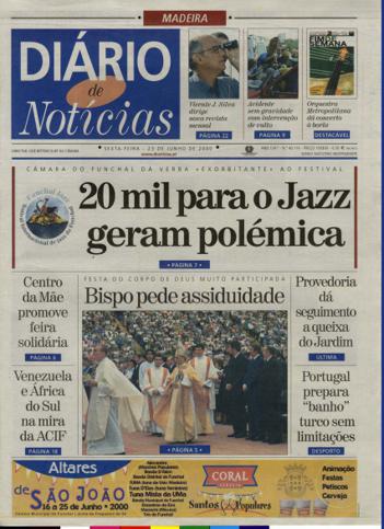 Edição do dia 23 Junho 2000 da pubicação Diário de Notícias