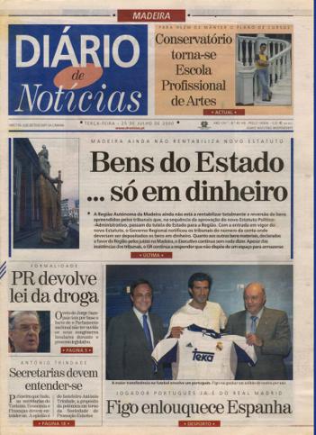 Edição do dia 25 Julho 2000 da pubicação Diário de Notícias