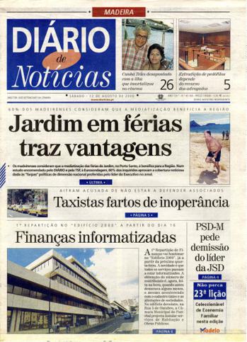 Edição do dia 12 Agosto 2000 da pubicação Diário de Notícias