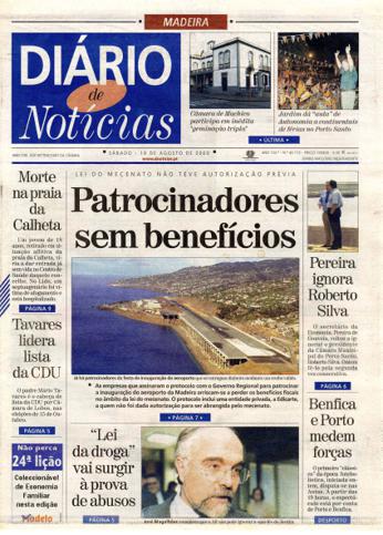 Edição do dia 19 Agosto 2000 da pubicação Diário de Notícias