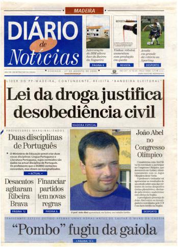 Edição do dia 27 Agosto 2000 da pubicação Diário de Notícias