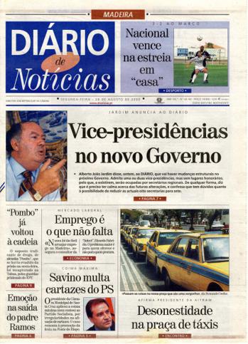 Edição do dia 28 Agosto 2000 da pubicação Diário de Notícias