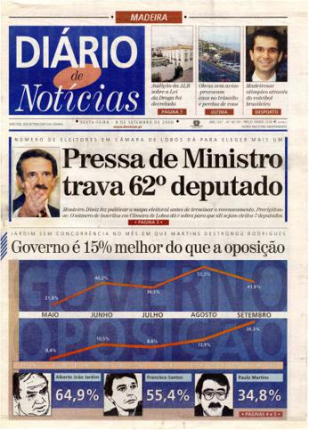 Edição do dia 8 Setembro 2000 da pubicação Diário de Notícias