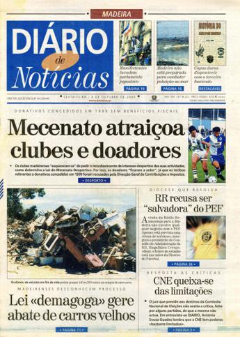 Edição do dia 6 Outubro 2000 da pubicação Diário de Notícias