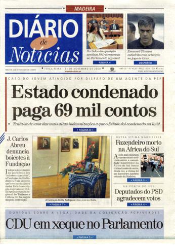 Edição do dia 21 Novembro 2000 da pubicação Diário de Notícias