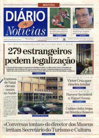 Edição do dia 17 Dezembro 2000 da pubicação Diário de Notícias