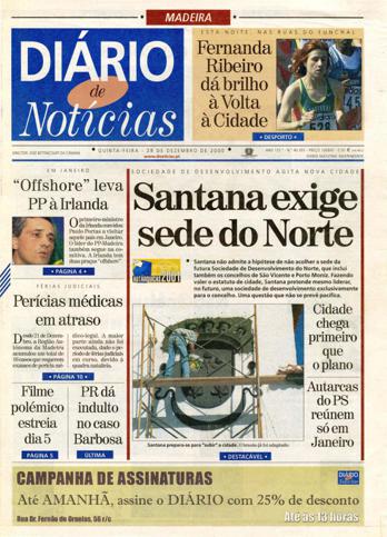 Edição do dia 28 Dezembro 2000 da pubicação Diário de Notícias