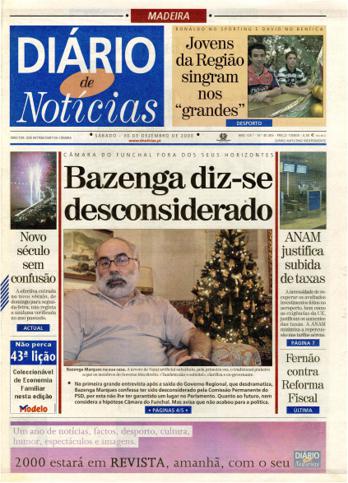 Edição do dia 30 Dezembro 2000 da pubicação Diário de Notícias