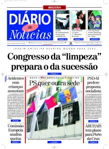 Edição do dia 7 Fevereiro 2001 da pubicação Diário de Notícias