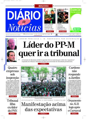 Edição do dia 9 Fevereiro 2001 da pubicação Diário de Notícias