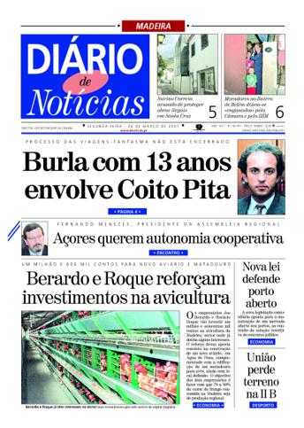 Edição do dia 26 Março 2001 da pubicação Diário de Notícias