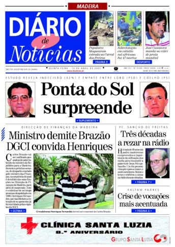 Edição do dia 12 Abril 2001 da pubicação Diário de Notícias