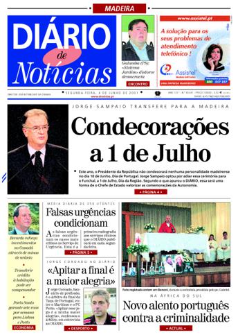 Edição do dia 4 Junho 2001 da pubicação Diário de Notícias