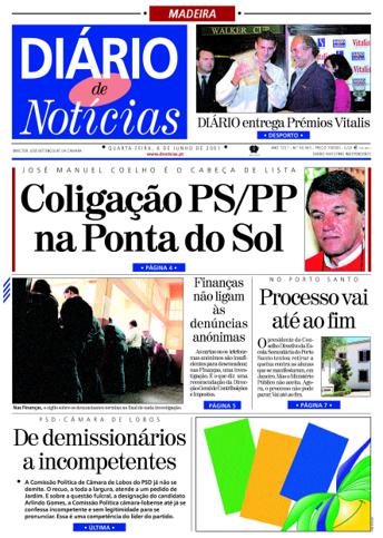 Edição do dia 6 Junho 2001 da pubicação Diário de Notícias