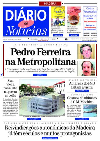 Edição do dia 15 Julho 2001 da pubicação Diário de Notícias