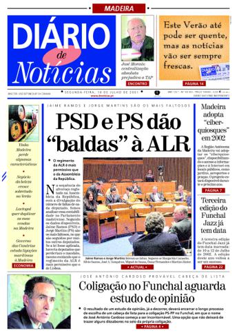 Edição do dia 16 Julho 2001 da pubicação Diário de Notícias