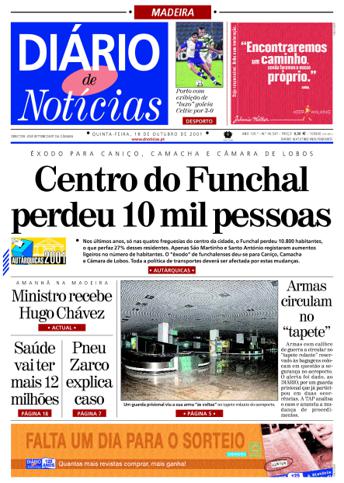 Edição do dia 18 Outubro 2001 da pubicação Diário de Notícias