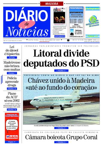 Edição do dia 19 Outubro 2001 da pubicação Diário de Notícias