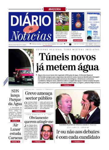 Edição do dia 27 Novembro 2001 da pubicação Diário de Notícias