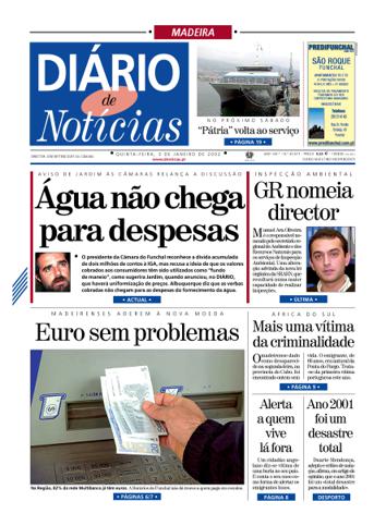 Edição do dia 3 Janeiro 2002 da pubicação Diário de Notícias