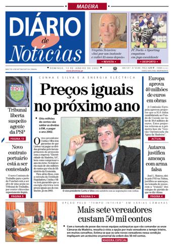 Edição do dia 13 Janeiro 2002 da pubicação Diário de Notícias