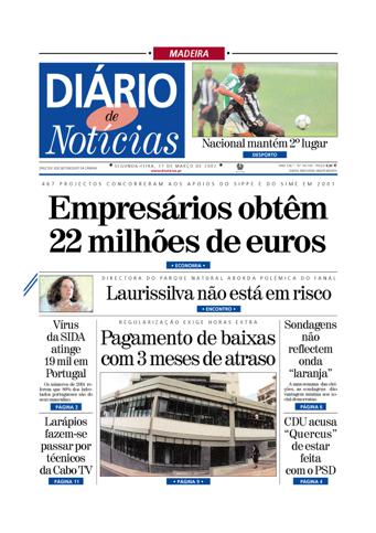 Edição do dia 11 Março 2002 da pubicação Diário de Notícias