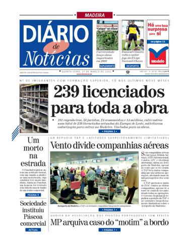 Edição do dia 27 Março 2002 da pubicação Diário de Notícias