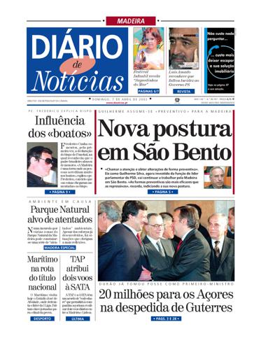 Edição do dia 7 Abril 2002 da pubicação Diário de Notícias