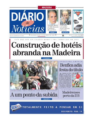 Edição do dia 22 Abril 2002 da pubicação Diário de Notícias