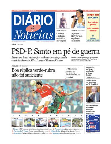 Edição do dia 25 Agosto 2002 da pubicação Diário de Notícias