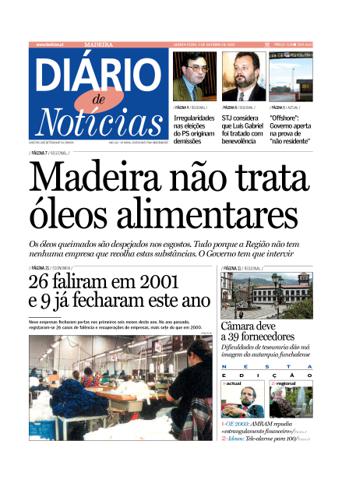 Edição do dia 3 Outubro 2002 da pubicação Diário de Notícias