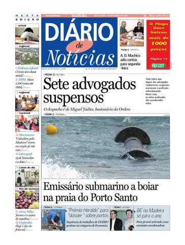 Edição do dia 1 Novembro 2002 da pubicação Diário de Notícias